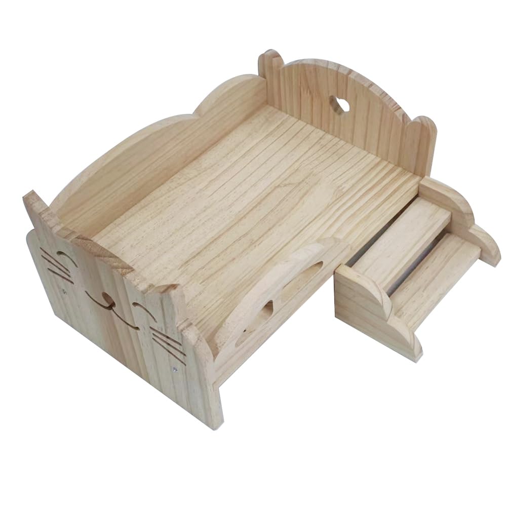 Tdkjfoutr Spielbett Aus für Puppen Universelles Holzbett Holzpuppe DIY Mini-Spielbett für Puppen Kindertagsgeschenk (Kätzchen) von Tdkjfoutr