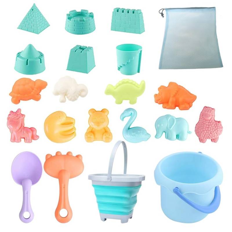 Tdkjfoutr Strandspielset Aus Weichem Gummi, Wasserspielset für Babys im Freien, Faltbarer Eimer, Strandspielset für Kinder und von Tdkjfoutr