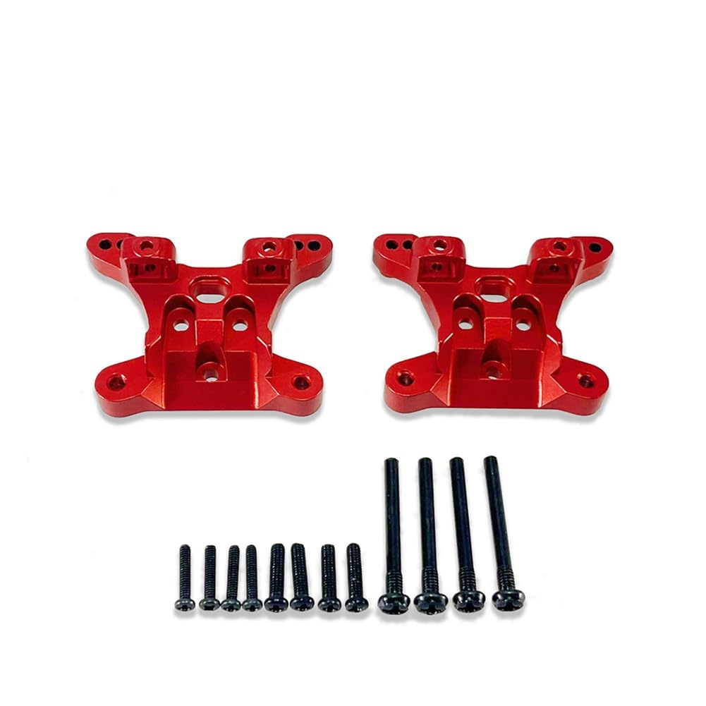 Tdkjfoutr Universal-Stoßdämpferhalterung Aus Aluminiumlegierung Vorne und Hinten für SCY1/16 16101 16102 16103 16101PRO RC-Auto-Upgrade-Teile, Rot von Tdkjfoutr