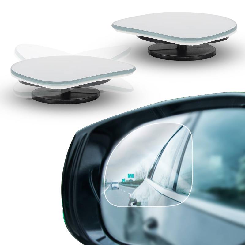 2 Stück Tote Winkel Spiegel, Selbstklebend Toter-Winkel-Spiegel Für Alle Arten Von Fahrzeugen, Zusatzspiegel Auto Außen, 360° Rotate Einstellbare Blind Spot Mirrors For Cars von Teaaha