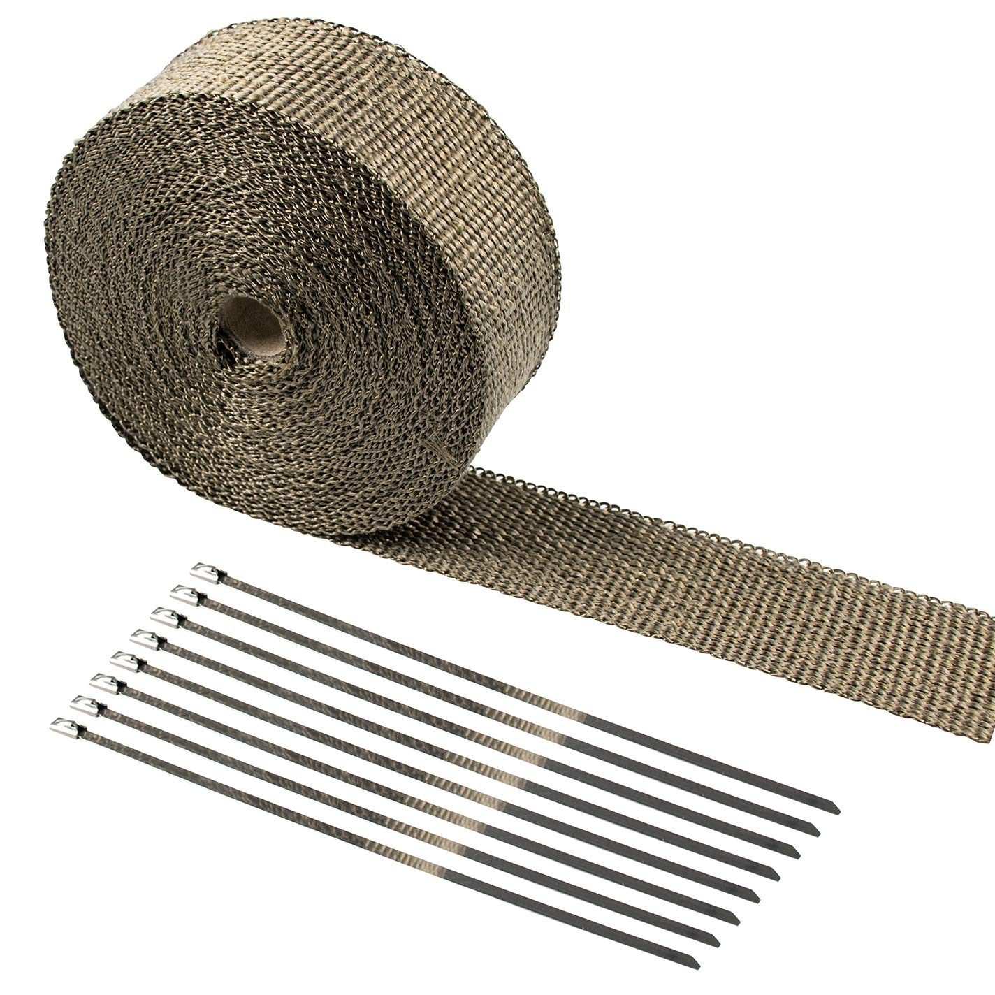 Tebery 15M Hitzeschutzband Basaltfaser Auspuffband mit Kabelbinder für Fächerkrümmer Thermoband Krümmerband von Tebery