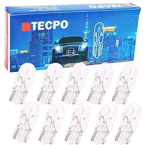 10x Glassockel Glühbirnen W5W Standlicht Kennzeichenlich Autolampe T10 12V 5W von TECPO