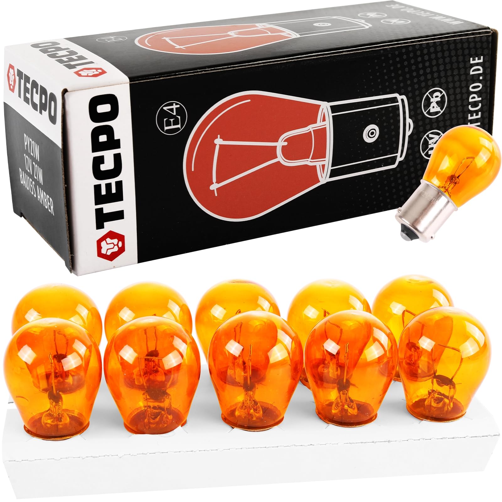 TECPO 10x Blinkerbirnen PY21W Gelb 12V 21W BAU15s-Sockel versetzten Pins, klare Signale für PKW und LKW Blinker – Einfache Installation, langlebig, ECE-Zertifiziert, perfekt für Fahrzeug-Blinkanlagen TECPO 10x Blinkerbirnen PY21W Gelb 12V 21W BAU15s-Sockel versetzten Pins, klare Signale für PKW und LKW Blinker – Einfache Installation, langlebig, ECE-Zertifiziert, perfekt für Fahrzeug-Blinkanlagen von TECPO