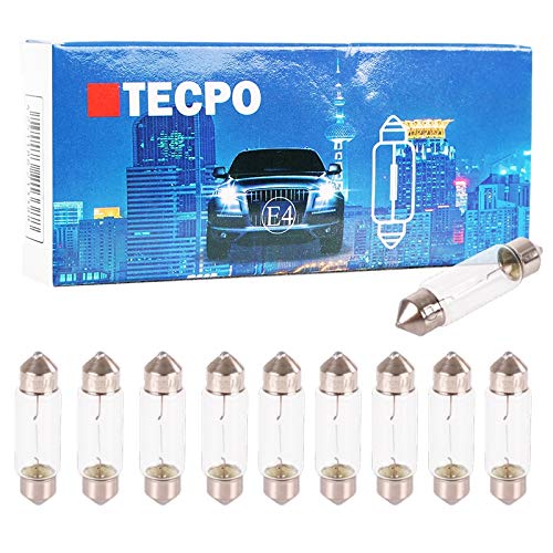TECPO 10x C5W Soffitte Autolampe Glühbirne 12V 5W 38 mm Kennzeichenbeleuchtung von TECPO