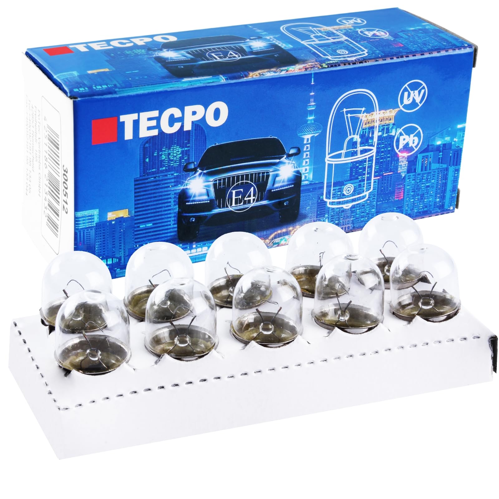 TECPO 10x R5W Kugellampe 12V 5W Autolampe BA15S Glühbirne Glühlampe Standlicht Rücklicht von TECPO