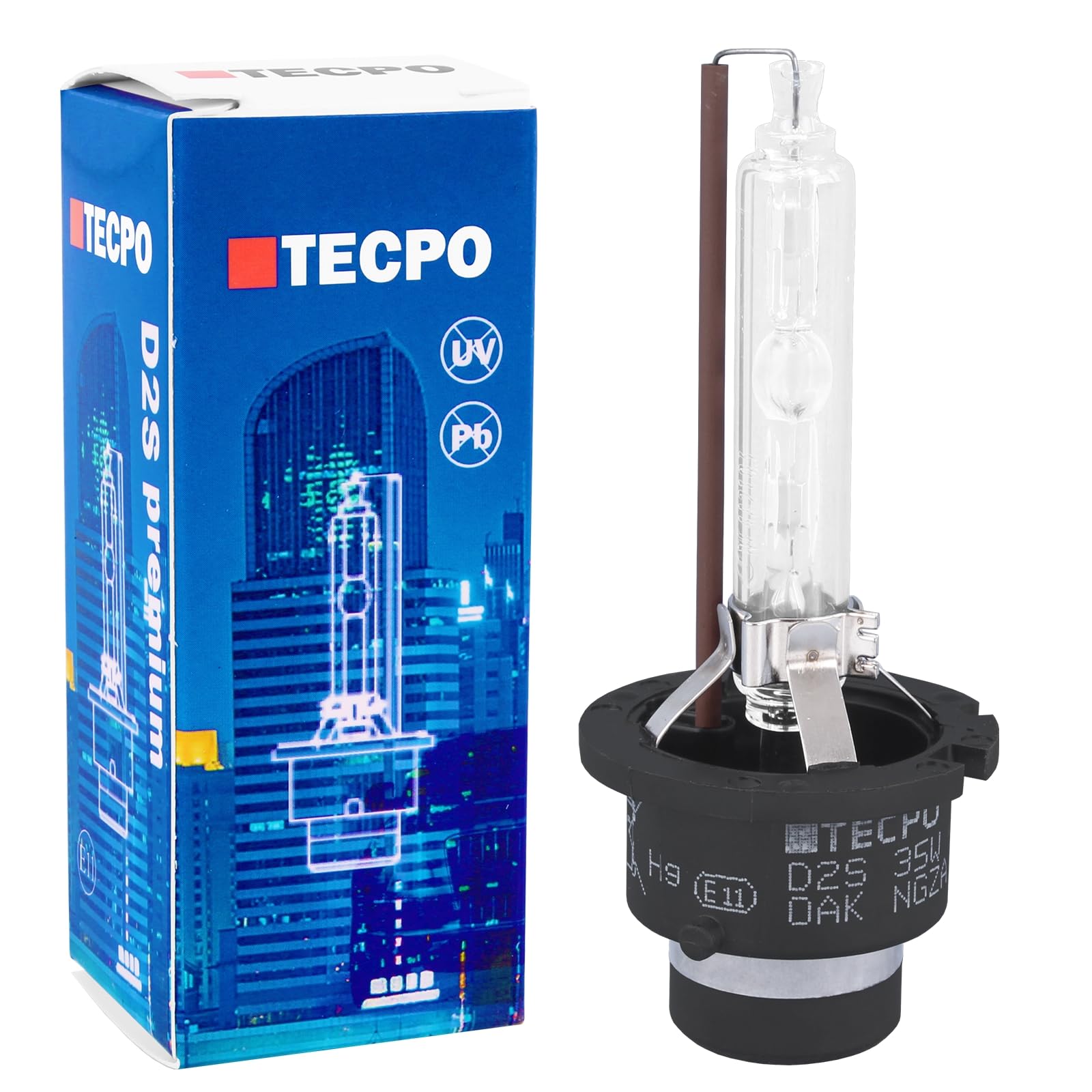 TECPO D2S Xenon Brenner Premium 12V-35W 4300K KALTWEIß Scheinwerfer-Lampe Audi VW BMW Mercedes FERNLICHT ABBLENDLICHT P32d-2 E11 von TECPO