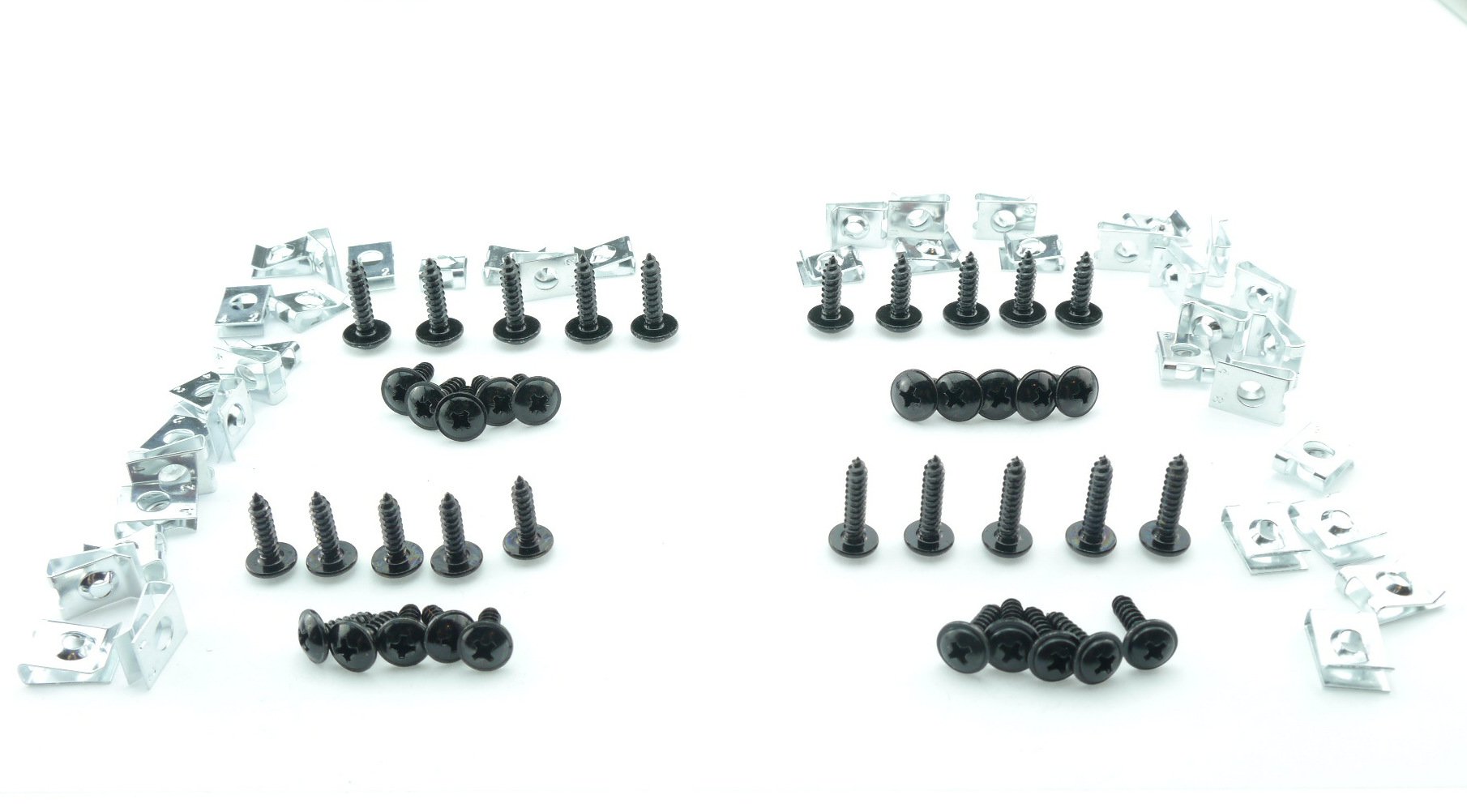Tech-Parts-Koeln 80 Schrauben Clips Verkleidung M4 M5 Roller Quad Motorrad 4mm 5mm Klemme schwarz von Tech-Parts-Koeln