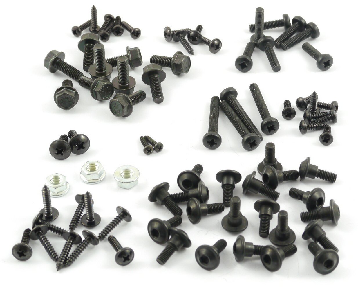 Tech-Parts-Koeln Kompletter Satz Verkleidungsschrauben Peugeot Speedfight 2 Schwarz - 77 Teile!!! von Homry