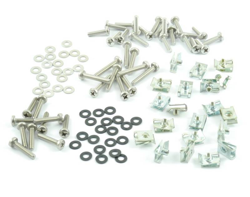 Tech-Parts-Koeln Motorrad Verkleidungsschrauben + Klemmen/Clips M4 Kreuz Schrauben Set 100teile von Tech-Parts-Koeln