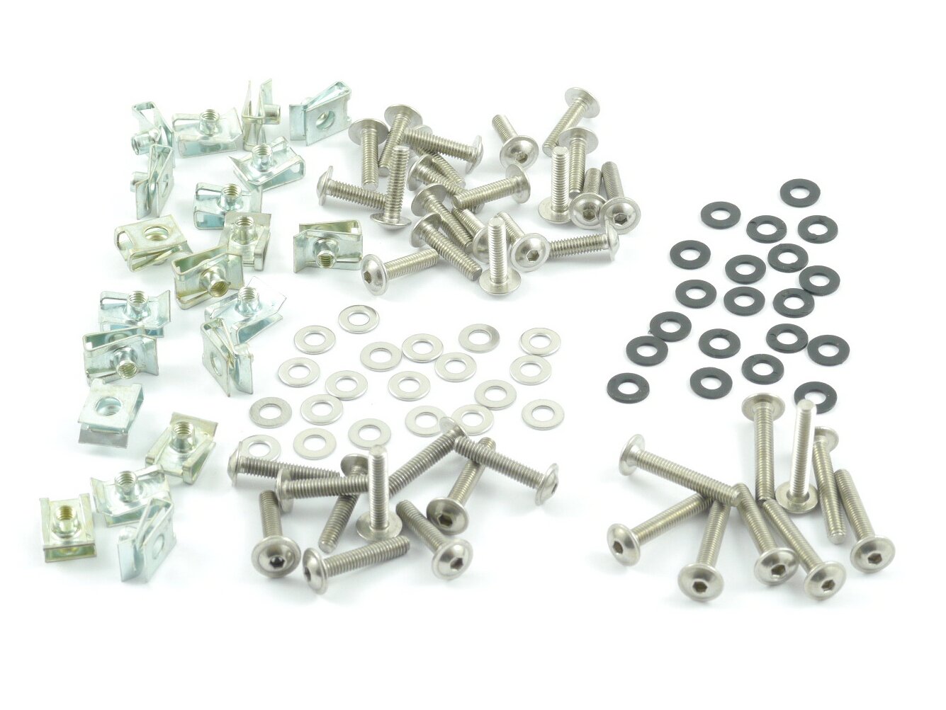 Tech-Parts-Koeln Motorrad Verkleidungsschrauben + Klemmen/Clips M4 Schrauben Set - 100 Teile von Tech-Parts-Koeln