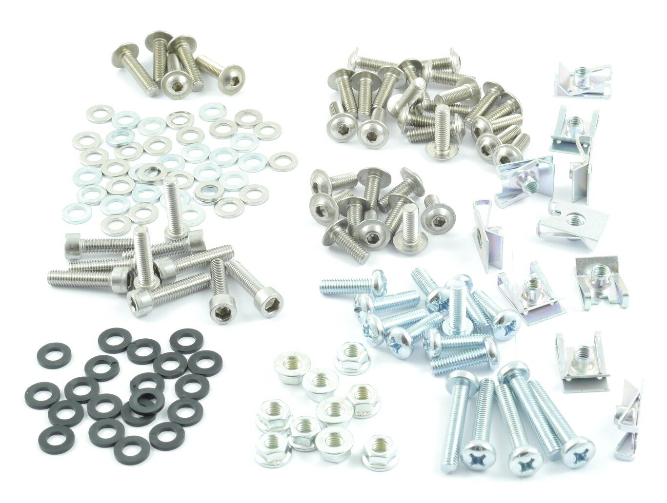 Tech-Parts-Koeln Motorrad Verkleidungsschrauben + Klemmen/Clips M6 Schrauben Set - 140 Teile von Tech-Parts-Koeln