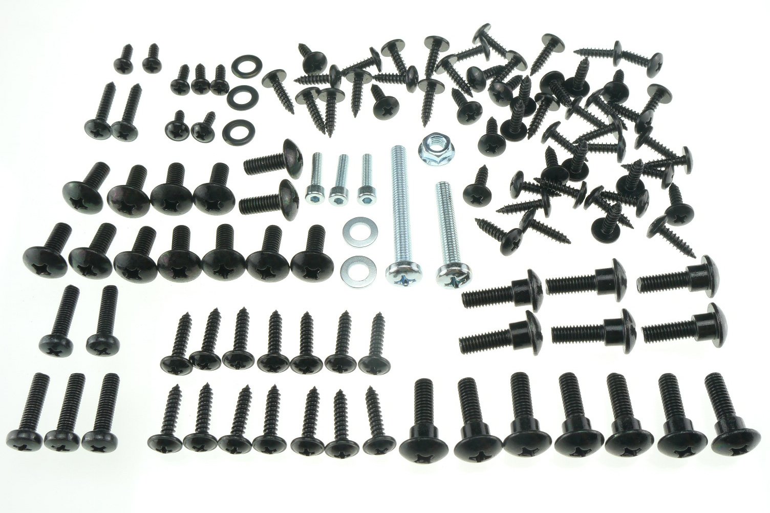 Tech-Parts-Koeln Verkleidungsschrauben Gilera Runner 50 Set Schrauben Verkleidung schwarz 118 Stk. von Tech-Parts-Koeln