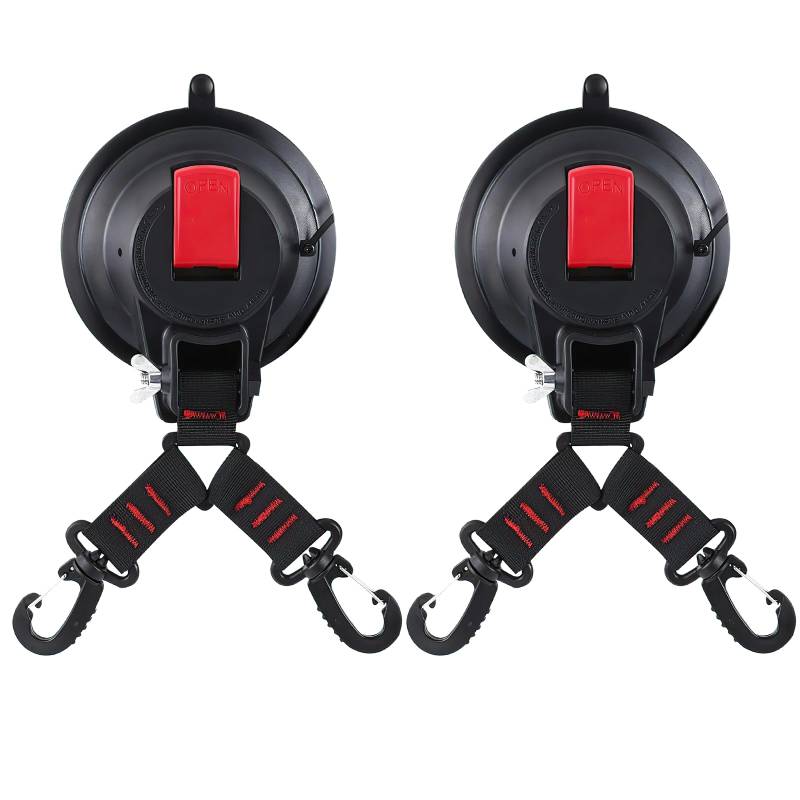 2er Set Groß Saugnapf Haken Camping Saughaken, Saughaken Camping Extra Doppelköpfig Stark Groß Multifunktionaler Saugnäpfe mit Befestigung Haken für Wohnmobil, Haushalt, Camping, Auto, Vorzelt von TechVizrs