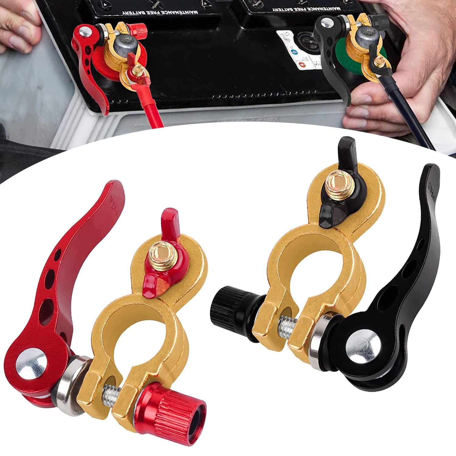 2 Stück Polklemmen Batterieklemmen Autobatterie Polklemmen Schnellverschluss Sicher Geklemmt Kupfer Batteriepolklemmen Polklemmen für PKW, Transporter, Schiffe, Wohnmobile 12/24V 2 Stück Polklemmen Batterieklemmen Autobatterie Polklemmen Schnellverschluss Sicher Geklemmt Kupfer Batteriepolklemmen Polklemmen für PKW, Transporter, Schiffe, Wohnmobile 12/24V von Techfection