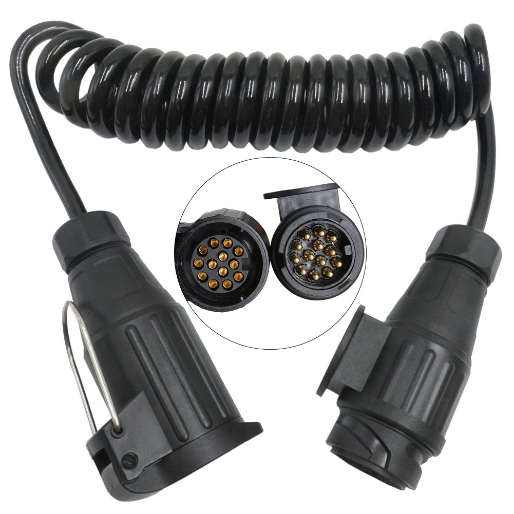 Techfection 13 polig Anhänger Verlängerungskabel 3m Anhänger Adapterkabel Stecker auf Buchse Kupplung Spiralkabel Verbindungskabel für Caravan RV Wohnmobil Traktor Wohnwagen PKW Bootstrailer KFZ Techfection 13 polig Anhänger Verlängerungskabel 3m Anhänger Adapterkabel Stecker auf Buchse Kupplung Spiralkabel Verbindungskabel für Caravan RV Wohnmobil Traktor Wohnwagen PKW Bootstrailer KFZ von Techfection