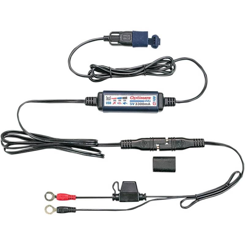 OptiMate USB O108KIT- Intelligentes Inline-USB-A-Ladegerät mit 3300 mA, mit Standby-Modus und Fahrzeugbatterieüberwachung. von Tecmate