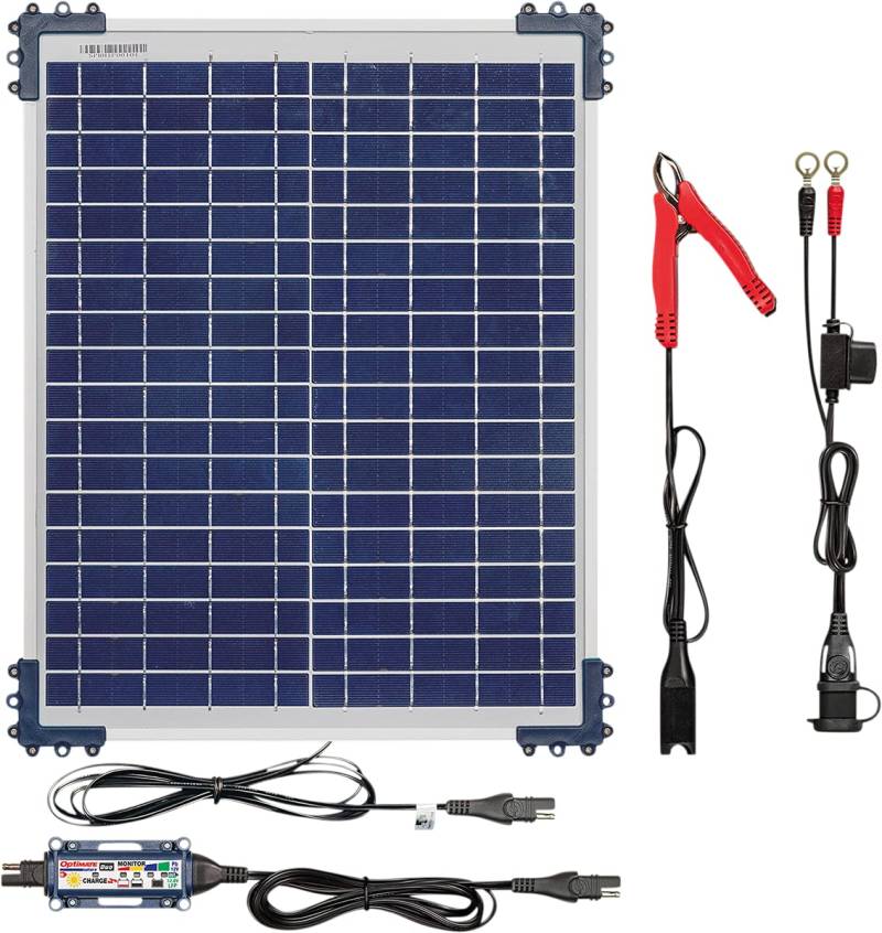 OptiMate TecMate Solar Duo 20W, TM522-D2, 6-stufiges gekapseltes batterieschonendes 12V / 12,8V 1.67A Solarlade- & -wartungsgerät, Black von Tecmate