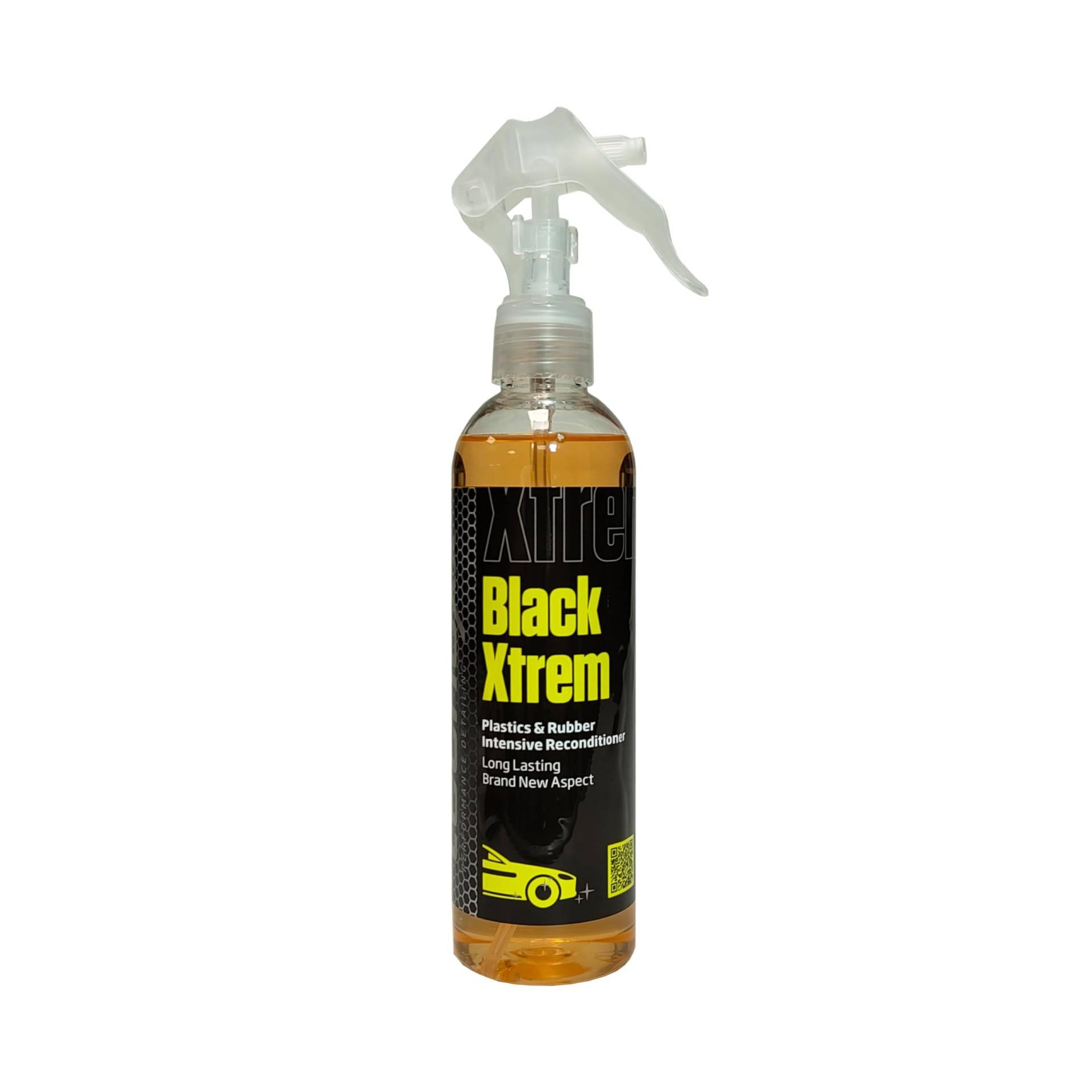 Tecnoxx – Black Xtrem Restaurator für Kunststoffe und Gummiteile im Aussenbereich des Fahrzeugs Pro 250 mL Sprühbehälter von Tecnoxx Performance Detailing