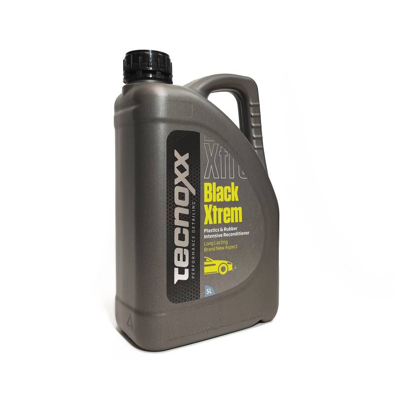 Tecnoxx – Black Xtrem Restaurator von Kunststoff- und Gummiteilen für das Äußere des Fahrzeugs. 5-Liter-Behälter von Tecnoxx Performance Detailing