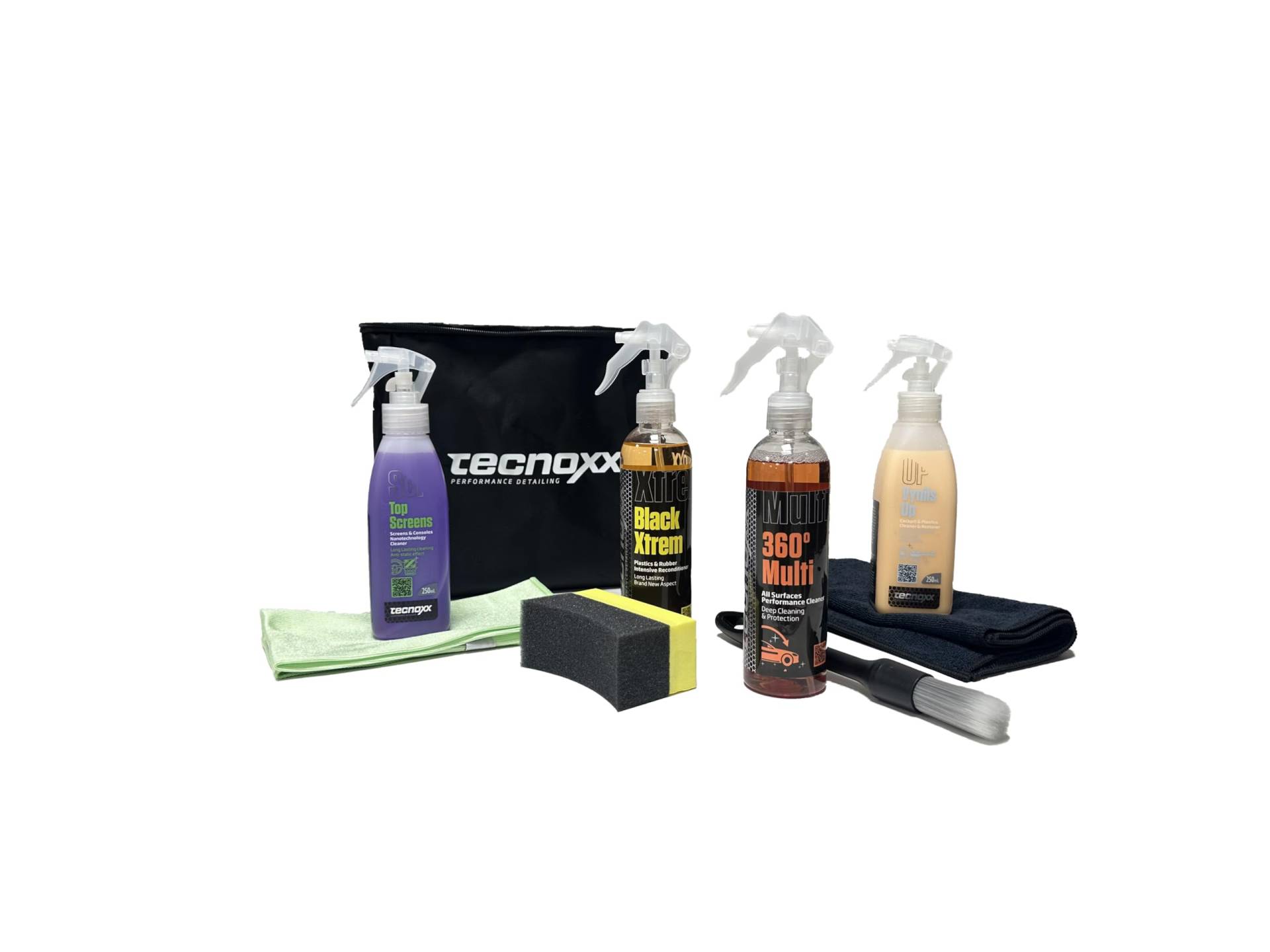 Tecnoxx Smart Detailing Bag – Auto-Reinigungsset Kofferraumtasche Kunststoff-Restaurator, Innenraum-Politur Allzweckreiniger Touchscreens Bürste Schwamm Mikrofasertuch Glasreiniger Tecnoxx Smart Detailing Bag – Auto-Reinigungsset Kofferraumtasche Kunststoff-Restaurator, Innenraum-Politur Allzweckreiniger Touchscreens Bürste Schwamm Mikrofasertuch Glasreiniger von Tecnoxx Performance Detailing