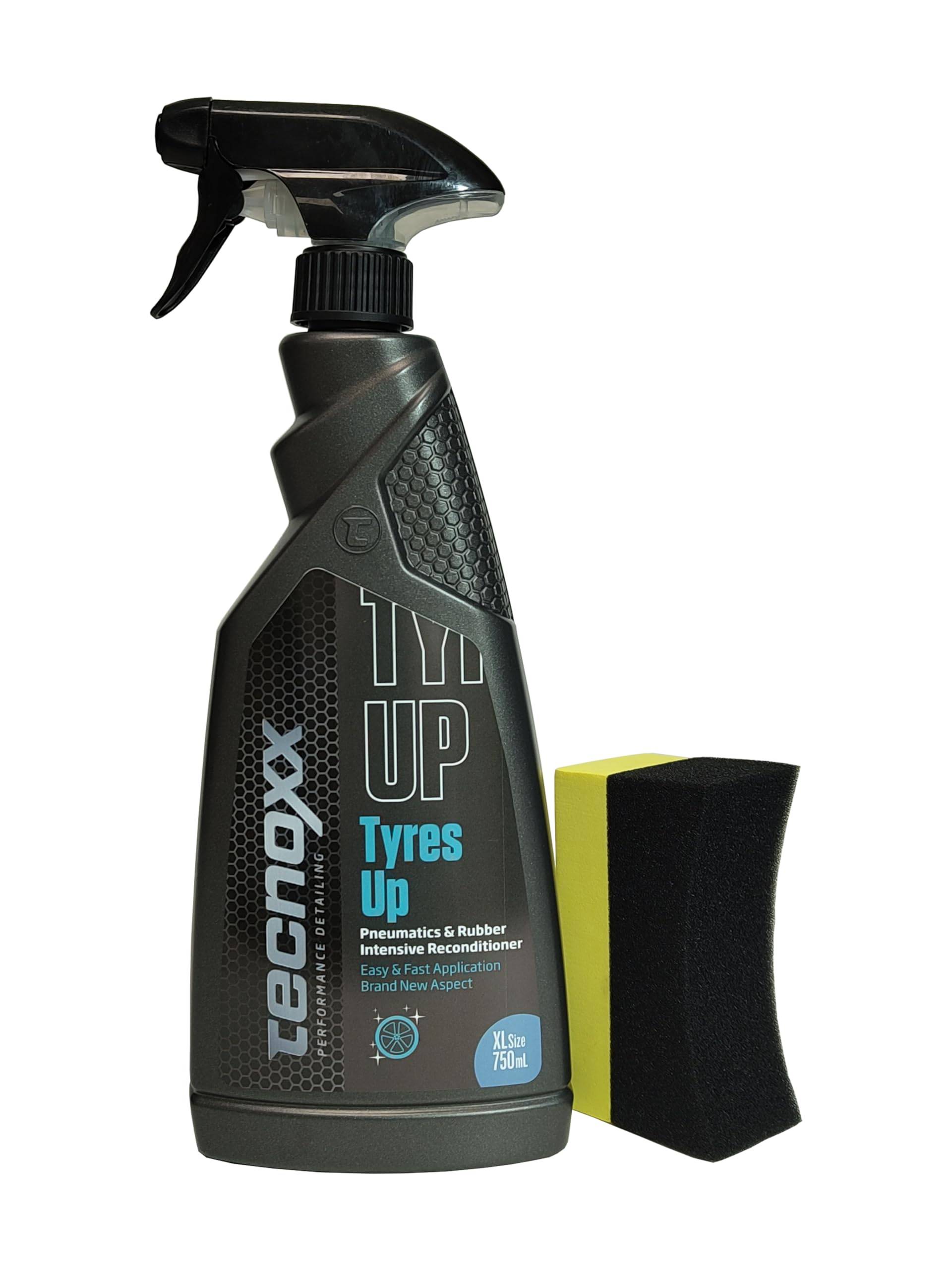 Tyres Up - Glanzmittel und Feuchtigkeitsspender für Autoreifen und Gummi - UV-Schutz, intensiver Glanz und sofortiges Ergebnis - 750 ml mit Sprühflasche Tyres Up - Glanzmittel und Feuchtigkeitsspender für Autoreifen und Gummi - UV-Schutz, intensiver Glanz und sofortiges Ergebnis - 750 ml mit Sprühflasche von Tecnoxx Performance Detailing