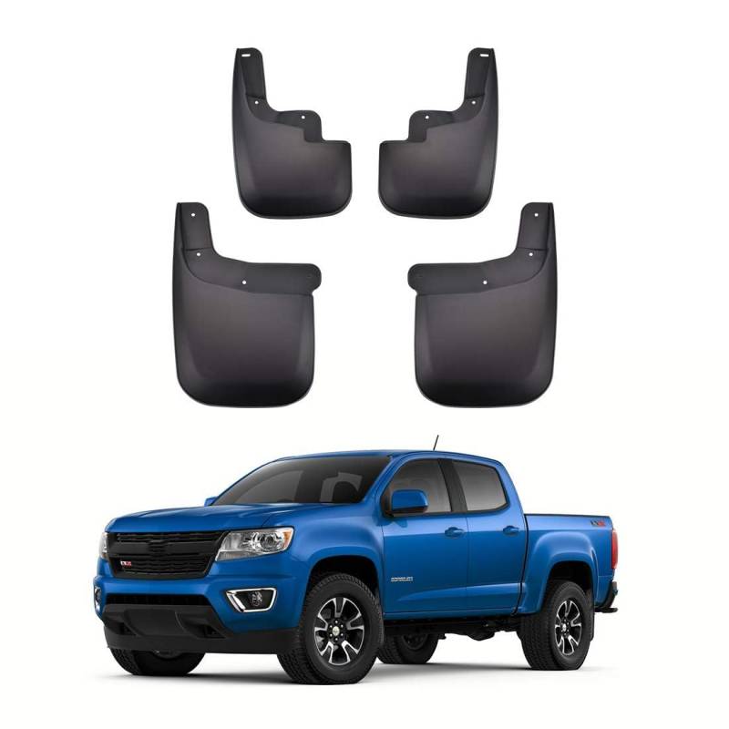 Tecoom 4 Stück Schmutzfänger Spritzschutz für Colorado GMC Canyon ohne Flares 2015-2019 Vorne und Hinten Schwarz von Tecoom