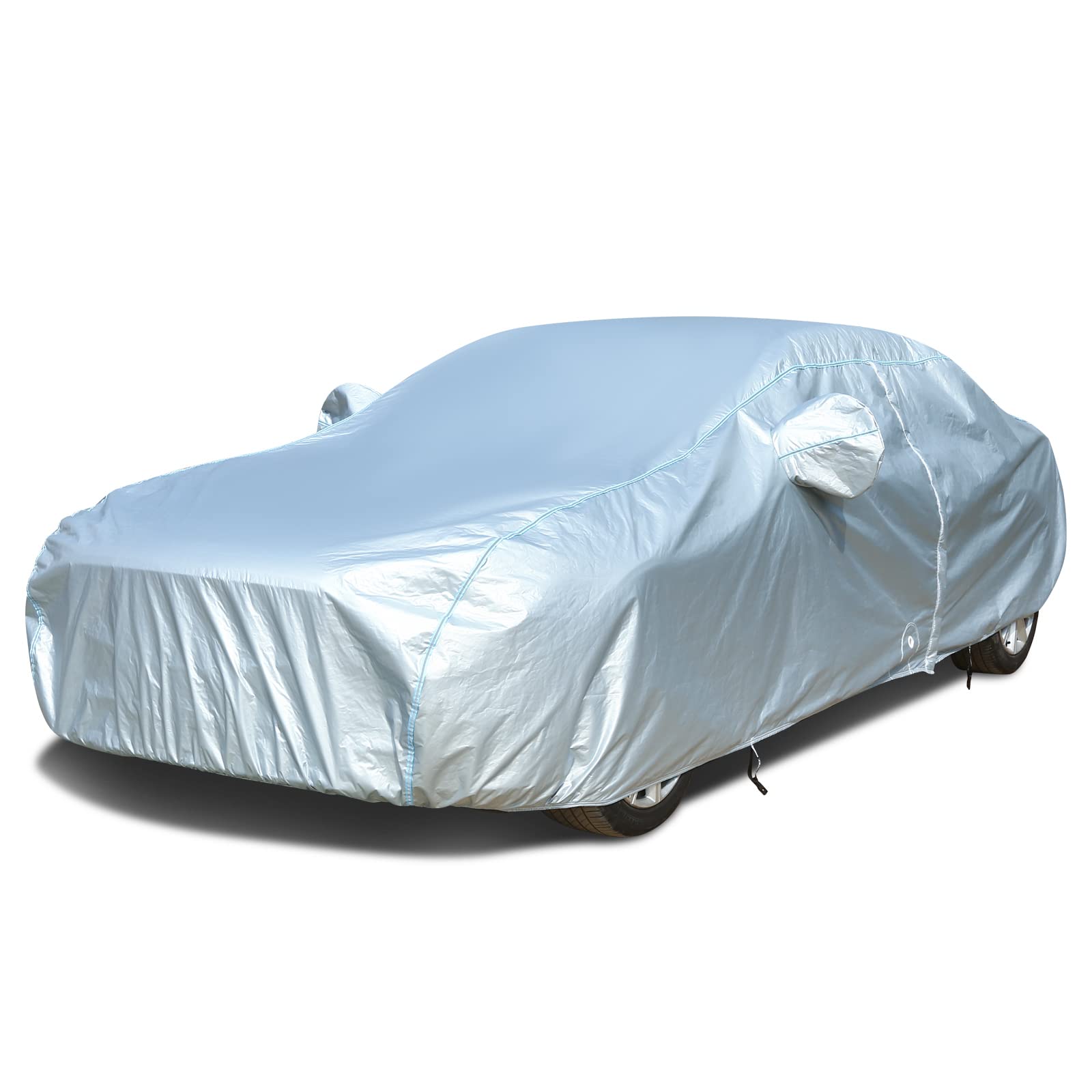 Tecoom Autoabdeckung, wasserdicht, für jedes Wetter, klassisches Reißverschluss-Tür- und Schloss-Design, weiches Baumwollfutter, Autoabdeckungen für Autos, Winddicht, UV-Regen, Hagelschutz, volle Tecoom Autoabdeckung, wasserdicht, für jedes Wetter, klassisches Reißverschluss-Tür- und Schloss-Design, weiches Baumwollfutter, Autoabdeckungen für Autos, Winddicht, UV-Regen, Hagelschutz, volle von Tecoom