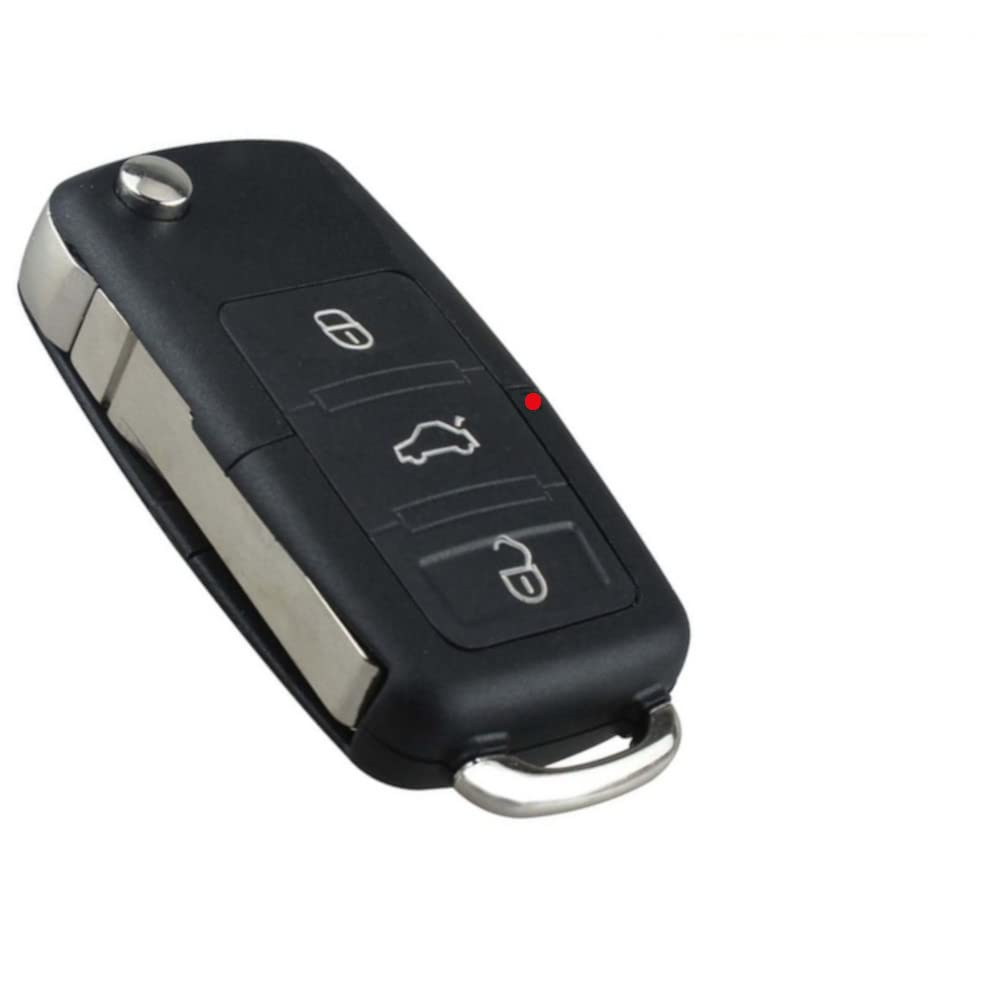 Autoschlüssel Gehäuse kompatibel mit VW Klappschlüssel ohne Transponder Batterien Elektronik - schwarz Autoschlüssel Gehäuse kompatibel mit VW Klappschlüssel ohne Transponder Batterien Elektronik - schwarz von Tedkine