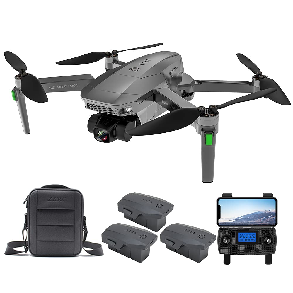 ZLL SG907 MAX GPS Drohne mit Kamera 4K HD, 3-Achsen Gimbal, 5G WiFi FPV, 25 Minuten Flugzeit, Brushless Motor Intelligentes Folgen Professioneller RC Quadcopter, 3 Batterien von Teeggi