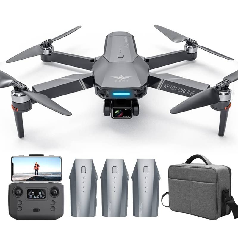 Teeggi KF101 MAX Drohne mit Kamera 4K HD EIS, 5km Kontrollabstand, 3-Achsen Gimbal, GPS Intelligente Rückkehr, Bürstenlosen Motor, Professioneller RC Quadcopter, 3 Batterien von Teeggi