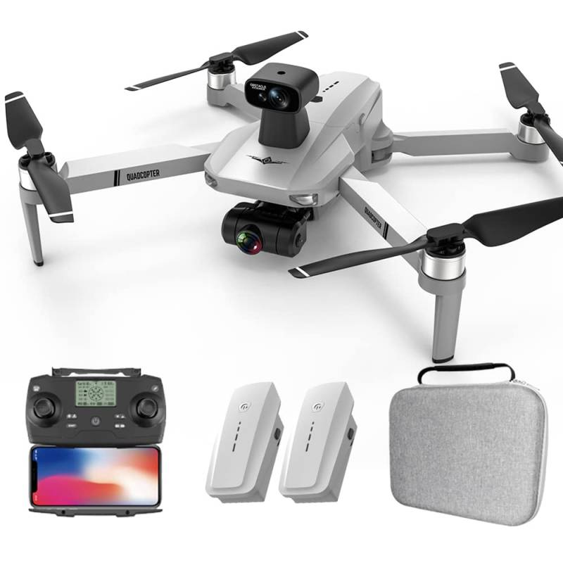 Teeggi KF102 MAX GPS Drohne mit Kamera 4K HD, 360° Laser Hindernis Vermeidung, 2-Achsen Gimbal, 22 Minuten Flugzeit, Folge mir, Intelligente Rückkehr, Professioneller RC Quadcopter, 2 Batterien von Teeggi