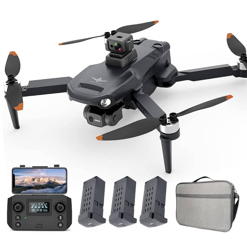 Teeggi KF106 MAX Drohne mit Kamera 4K HD, 360 Grad Laser Hindernis Vermeidung, 3-Achsen Gimbal, 22 Minuten Flugzeit, GPS Folge mir, Intelligente Rückkehr, Professioneller FPV Quadcopter, 3 Batterien von Teeggi
