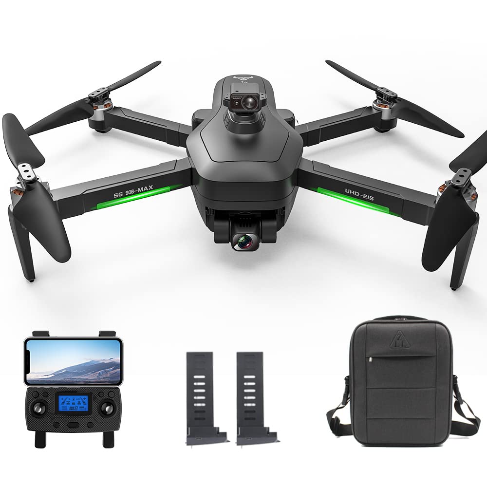 Teeggi SG906 MAX1 GPS Drohne mit Kamera 4K für Erwachsene, 3km Kontrollabstand, 360 Grad Laser Hindernis Vermeidung, 3-Achsen Gimbal WiFi FPV, Professioneller RC Quadcopter, 2 Batterien von Teeggi