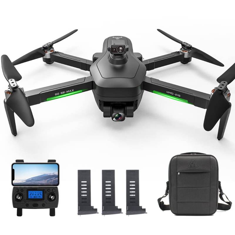 Teeggi SG906 MAX1 GPS Drohne mit Kamera 4K für Erwachsene, 3km Kontrollabstand, 360 Grad Laser Hindernis Vermeidung, 3-Achsen Gimbal WiFi FPV, Professioneller RC Quadcopter, 3 Batterien von Teeggi