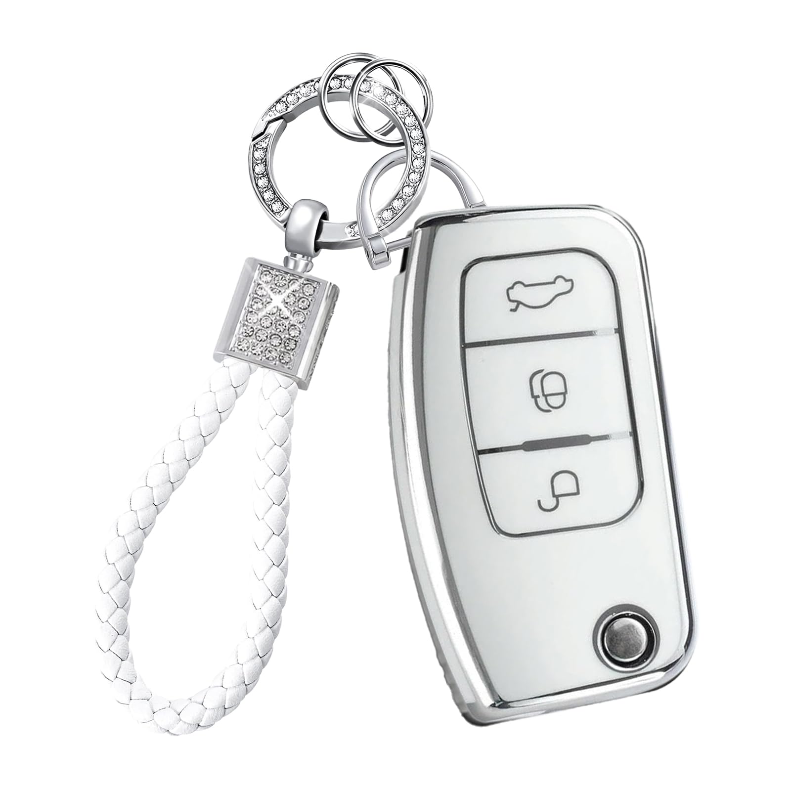 Teenpull Schlüsselhülle mit Schlüsselanhänger Passt für Ford Focus Mondeo Galaxy Fiesta Kuga Mustang Edge Fusion C-Max S-Max MK4 Schlüssel hülle mit Bling Schlüsselanhänger Auto Zubehör Teenpull Schlüsselhülle mit Schlüsselanhänger Passt für Ford Focus Mondeo Galaxy Fiesta Kuga Mustang Edge Fusion C-Max S-Max MK4 Schlüssel hülle mit Bling Schlüsselanhänger Auto Zubehör von Teenpull
