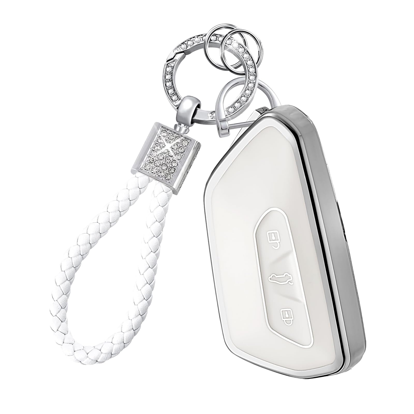 Teenpull Schlüsselhülle mit Schlüsselanhänger Passt für VW Golf 8 ID.3 ID.4 Skoda Octavia Enyaq iV. Seat Leon MK 4 Tarraco Ateca Autoschlüssel hülle mit Bling Schlüsselanhänger Auto Zubehör Teenpull Schlüsselhülle mit Schlüsselanhänger Passt für VW Golf 8 ID.3 ID.4 Skoda Octavia Enyaq iV. Seat Leon MK 4 Tarraco Ateca Autoschlüssel hülle mit Bling Schlüsselanhänger Auto Zubehör von Teenpull