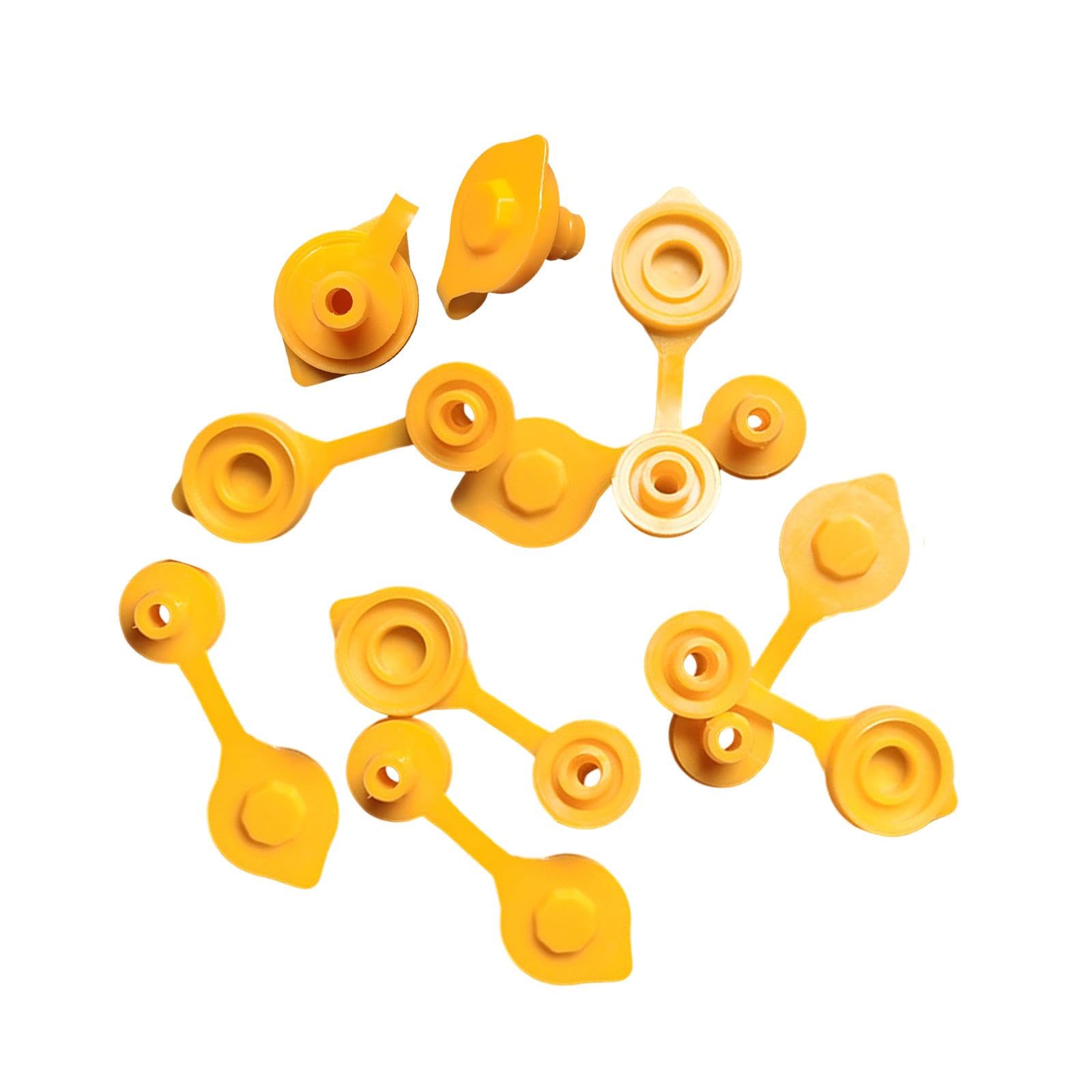 10 x Universal-Kappen für Kraftstofftank, Ersatz-Gaskanister-Auspuffabdeckung, gelb, PP-Kunststoff 10 x Universal-Kappen für Kraftstofftank, Ersatz-Gaskanister-Auspuffabdeckung, gelb, PP-Kunststoff von Teesea