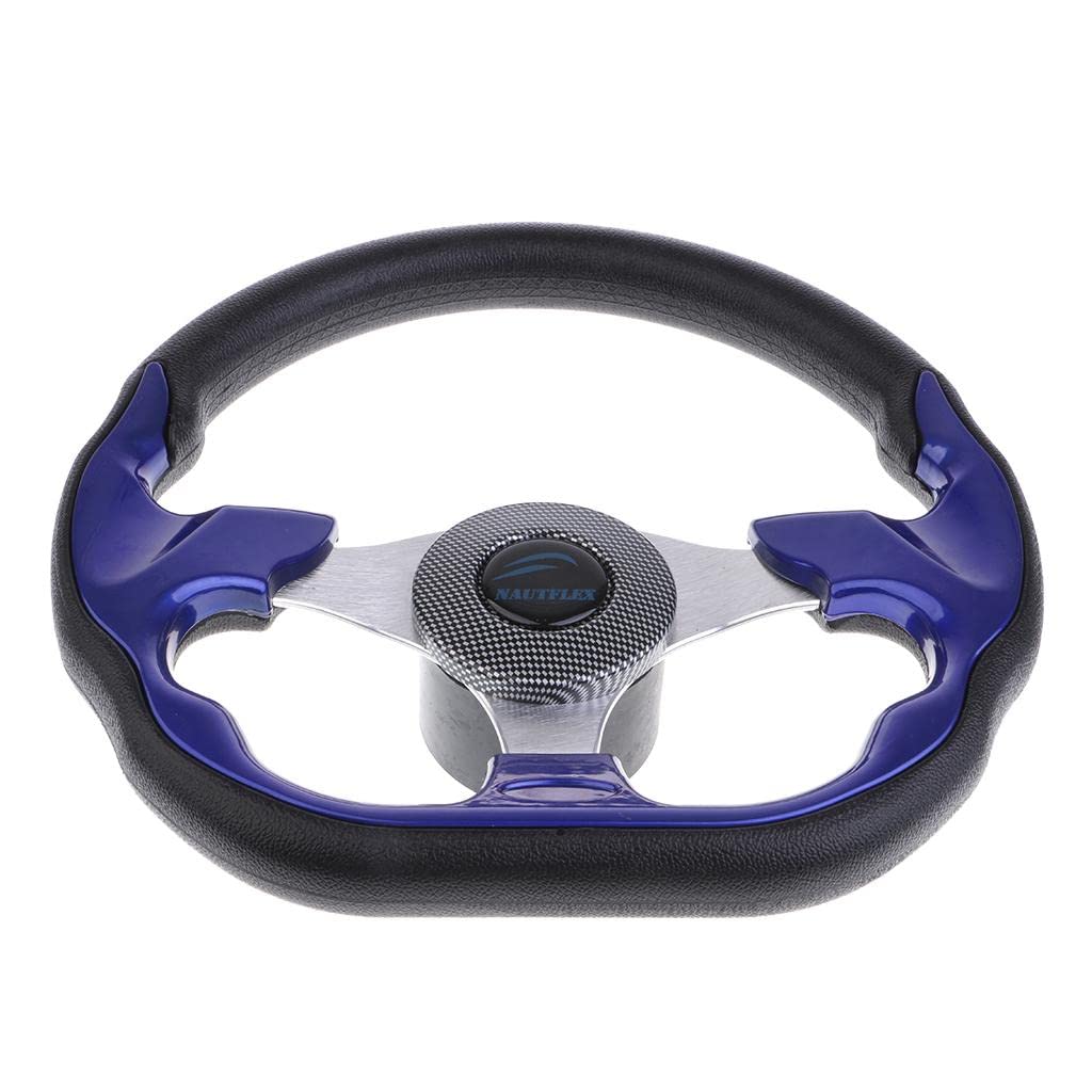 Teesea Ersatz-Lenkrad aus Aluminium, 320 mm, Kampf-Stil, für Marine-Sport, Ponton, Boot, mit weichem Schaumstoffgriff, Blau Teesea Ersatz-Lenkrad aus Aluminium, 320 mm, Kampf-Stil, für Marine-Sport, Ponton, Boot, mit weichem Schaumstoffgriff, Blau von Teesea