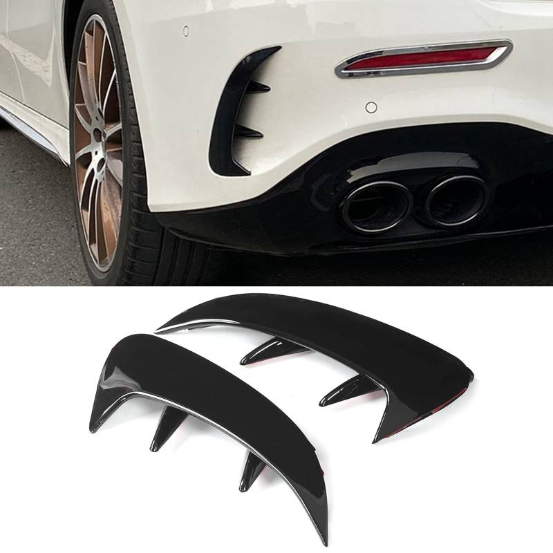 Heckstoßstange Lip Diffusor, 2 Stück Auto Heckstoßstange Spoiler, Spoiler Posteriore Verkleidungsblende für die hintere Stoßstange als Ersatz für die A‑Klasse W177 Limousine AMG Line 2018 von Tefola