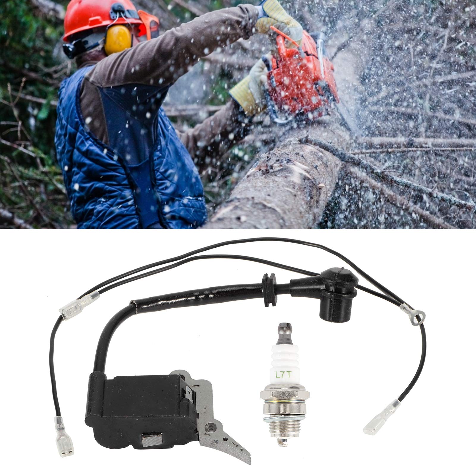 Kettensägen Zündspule und Zündkerze Set L7T, Ersatzteil für Zenoah/Timberpro/Lawnflite 25CC Motorsägen Kettensägen Zündspule und Zündkerze Set L7T, Ersatzteil für Zenoah/Timberpro/Lawnflite 25CC Motorsägen von Tefola