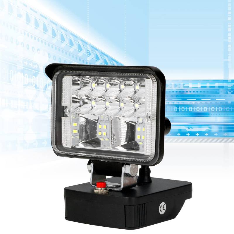 LED-Arbeitslampe, LED-Beleuchtung, Arbeitslicht, tragbares Werkzeug für den Außenbereich, Ersatz für Metabo 18-V-Lithium-Akku von Tefola