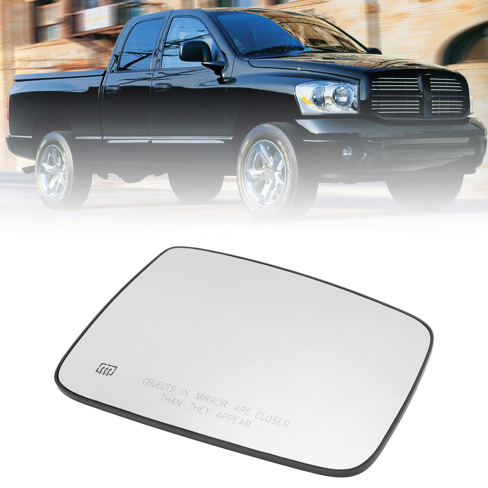 Auto Rückspiegel, Rückspiegelglas, Rückspiegel, linke/rechte Seitentür-Rückspiegelglas mit beheizbarem Ersatz für Dodge Ram 1500 2500(Right) von Tefola