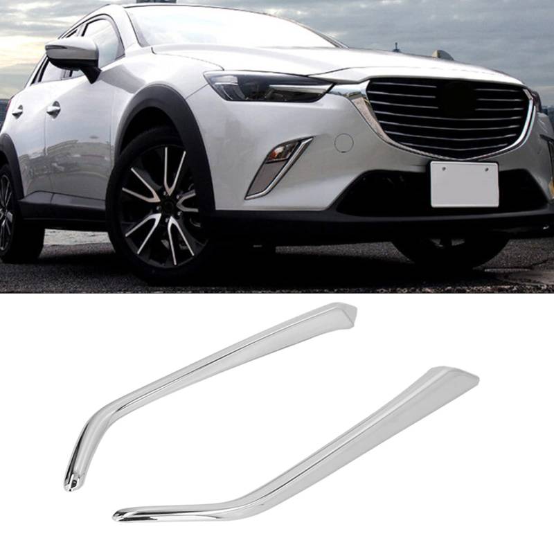 Tefola Nebelscheinwerfer-Augendeckel, 2 Stück Nebelscheinwerfer-Augendeckel-Zierleisten ABS-Chrom-Dekoration für Mazda CX-3 2015-2019 von Tefola