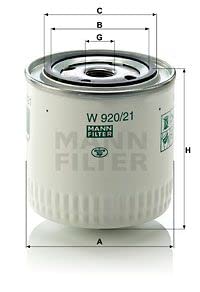 ÖLFILTER, MANN-FILTER W 920/21, FÜR COMMODORE A von Teilerenner