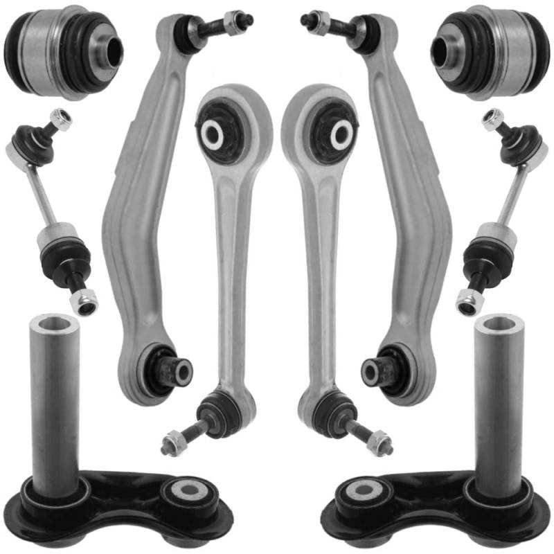 Teilex Germany Querlenker Satz hinten, 10 Teilig, passend für BMW 5 E60 E61, Traggelenk, Koppelstange, Control Arm, Rear Lower Control Arm von Teilex Germany