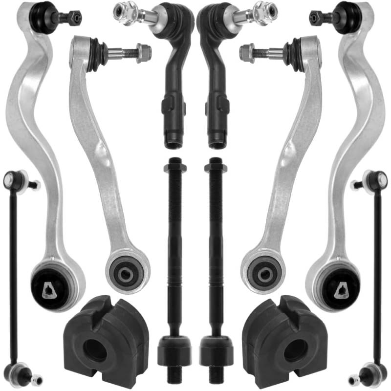 Querlenker Satz vorne passend für 5ER 5 E60 E61 520D 525D 530D 535D Querlenker, Traggelenk, Koppelstange 12 Teilig von Teilex Germany