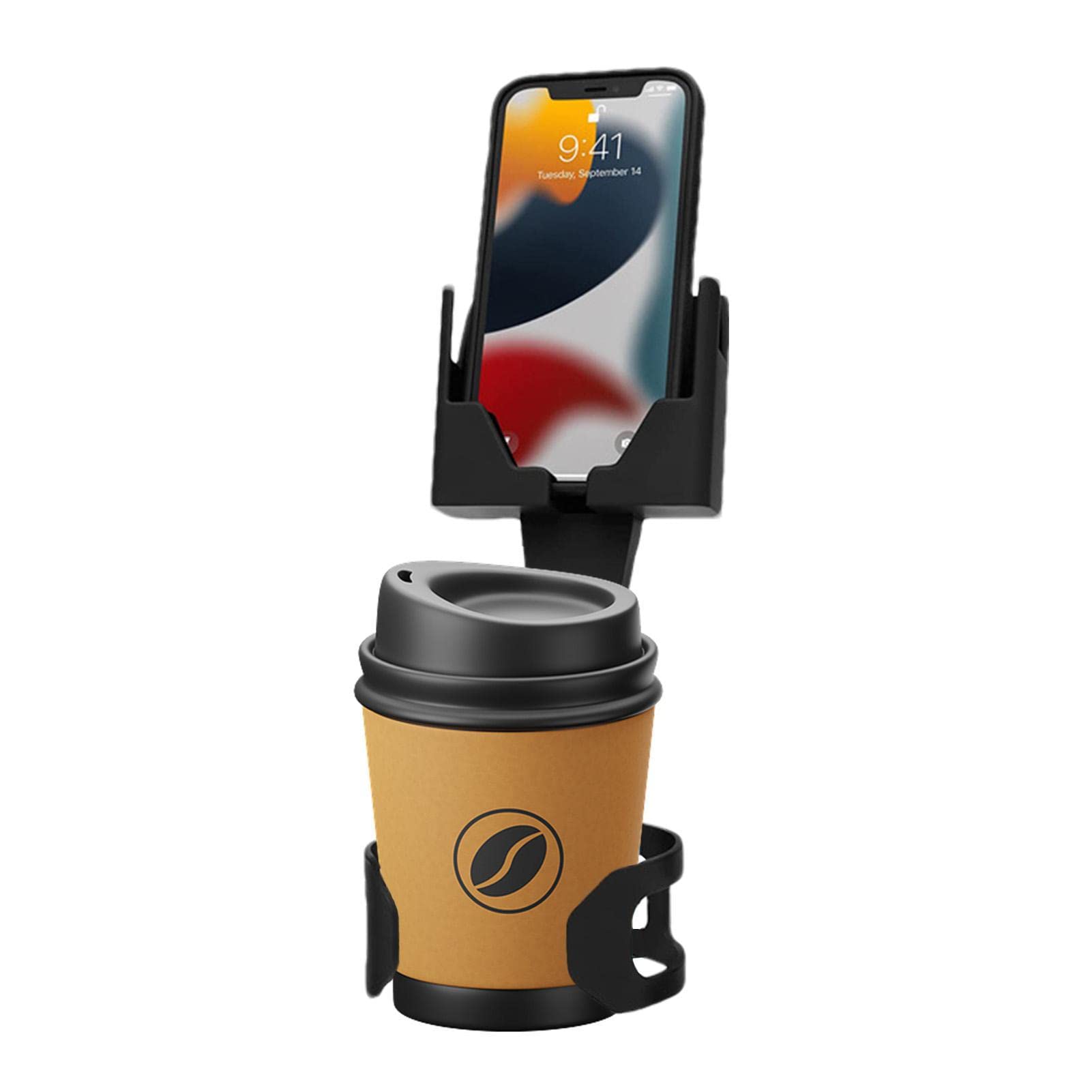 Teksome 2 in 1 Auto Getränkehalter Handyhalterung | Telefon & Getränkehalter | 360° Drehung Cup Phone Holder Für Auto, Innenbedarf für Auto von Teksome