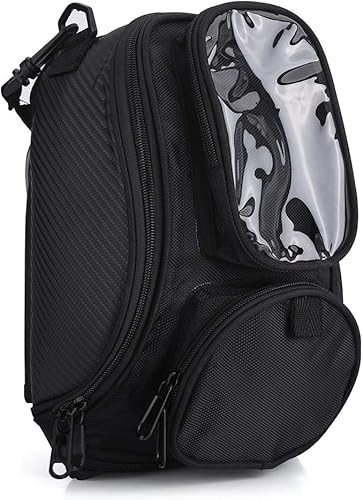 Telituny Motorrad Magnetisch Tanktasche, 1680D Oxford Stoff Universal Motorrad Magnetischer Tankrucksack Mehrere Taschen Stark magnetisch wasserdicht Öl Kraftstofftank Tasche Schwarz von Telituny