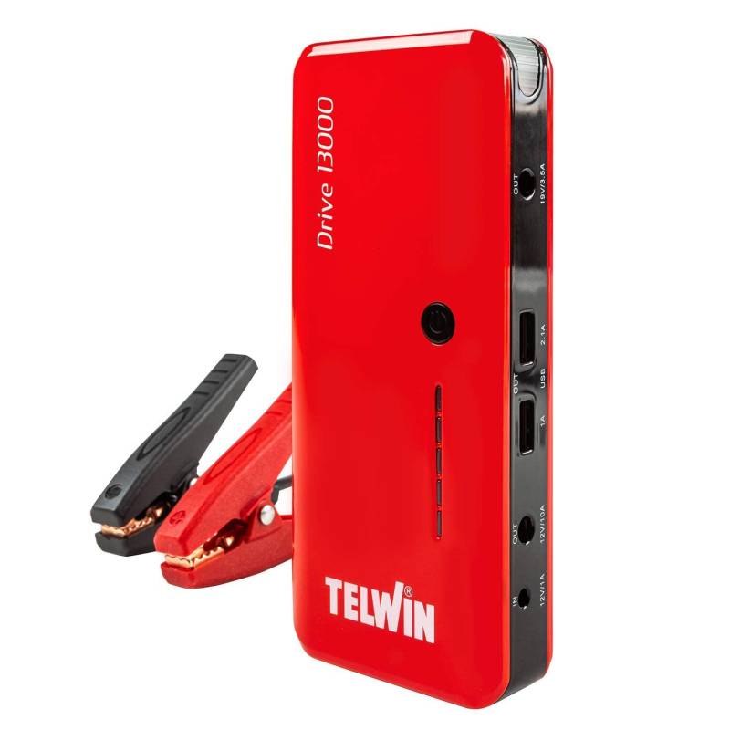 Telwin,829566,Drive AA813000 3in112V-Lithium-Starthilfegerät Notstarter, PowerBank und LED Leuchte von Telwin