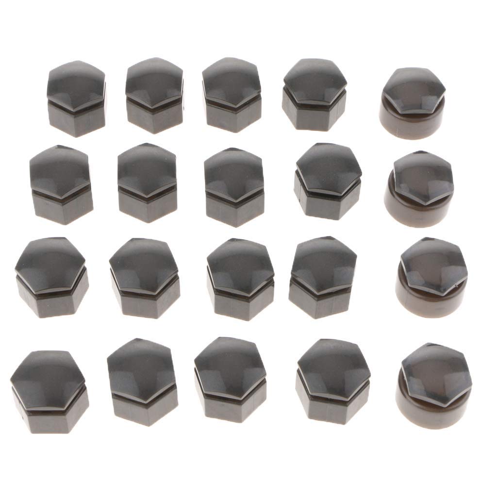 Tenlacum 22 mm Radmutterabdeckungen Radmutterkappen Radmutterkappen Nabenschraubenabdeckung Schutzabdeckung Grau (20 Stück) von Tenlacum